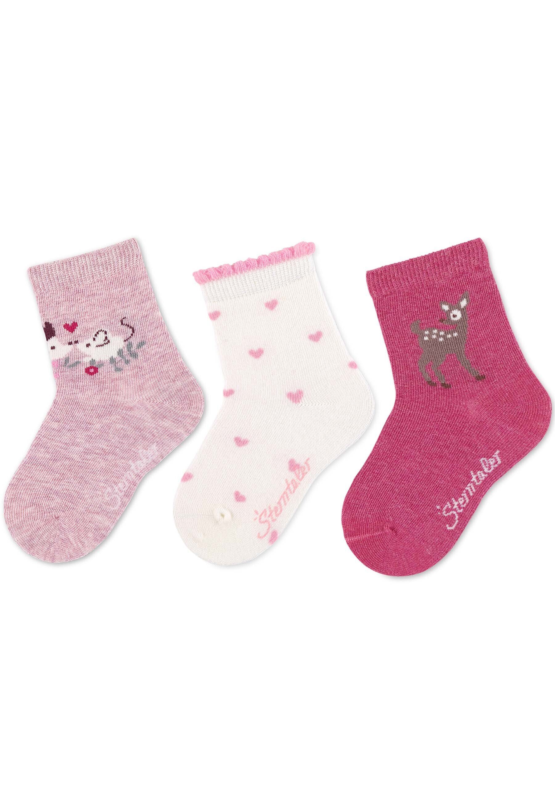 Sterntaler Baby Socken 3er Pack - Strukturmuster Mit Umschlag Für Mädchen